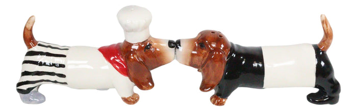 Ebros Gift Ebros French Basset Hound Chef And Butler Dogs Ceramic Salt And Pepper Shakers Set