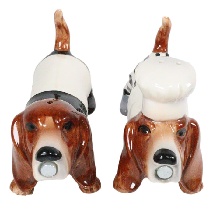Ebros Gift Ebros French Basset Hound Chef And Butler Dogs Ceramic Salt And Pepper Shakers Set