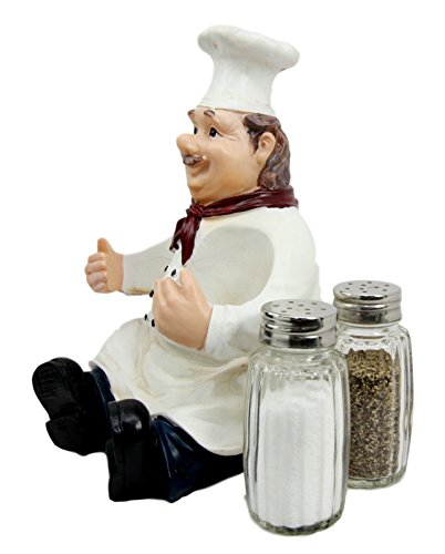 Ebros Gift Ebros French Bistro Chef Jean Seasons And Spice Salt Pepper Shaker Holder Set