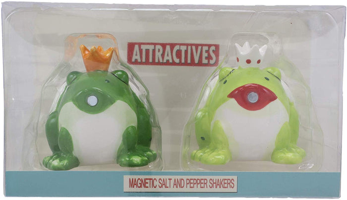 Ebros Gift Ebros Frog Prince And Princess Kissing Ceramic Magnetic Salt And Pepper Shakers