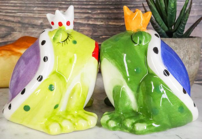 ebros gift Ebros Frog Prince And Princess Kissing Ceramic Magnetic Salt And Pepper Shakers