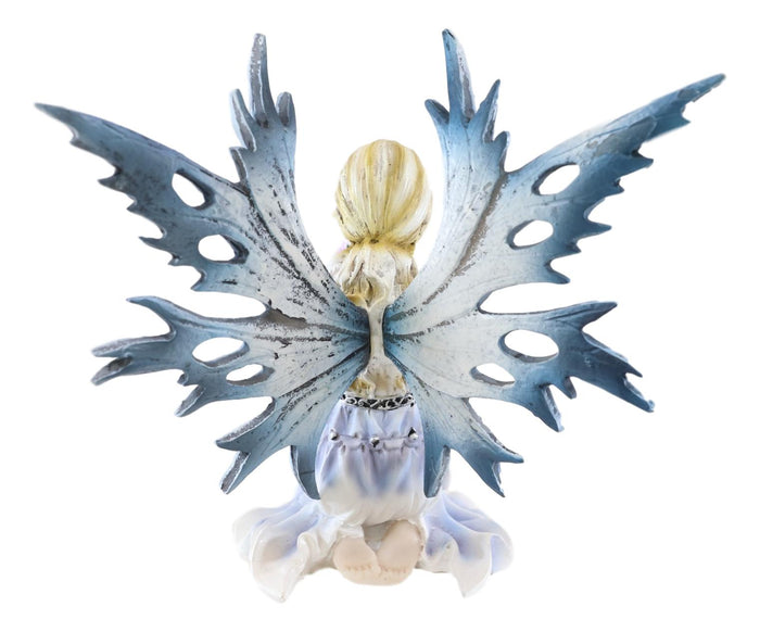 Ebros Gift Ebros Frozen Blonde Frost Flake Wings Fairy Holding Spring Flowers Figurine