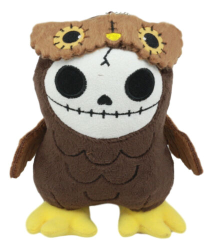 Ebros Gift Ebros Furry Bone Skeleton Hootie The Brown Owl Plush Toy Doll Collectible 5.75"H