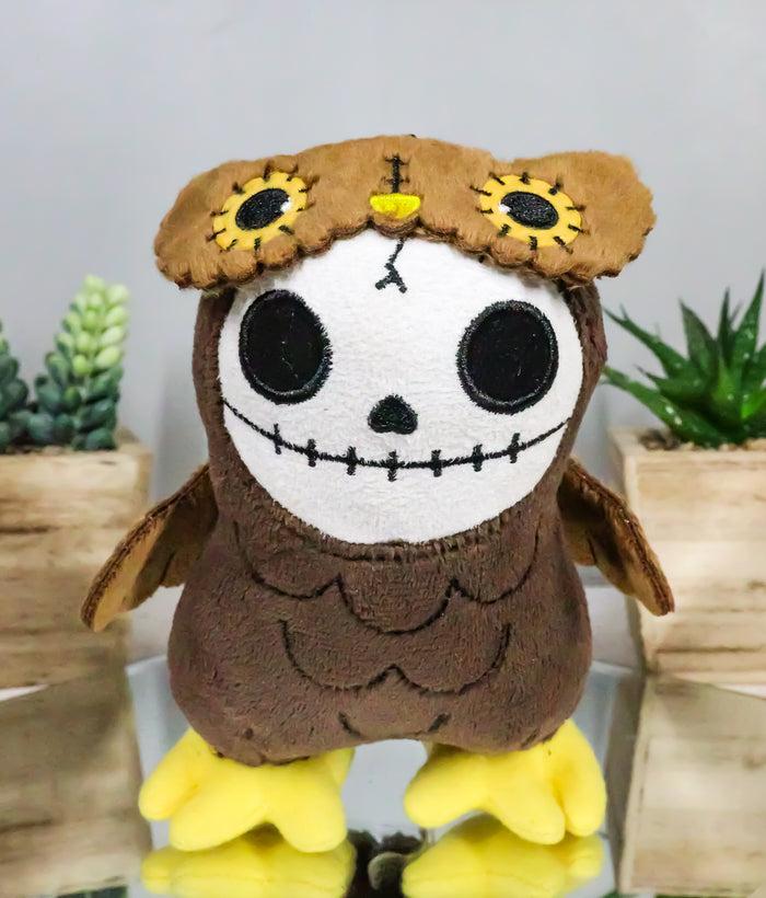 ebros gift Ebros Furry Bone Skeleton Hootie The Brown Owl Plush Toy Doll Collectible 5.75"H