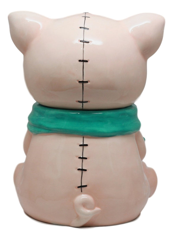 Ebros Gift Ebros Furry Bones Bacon Ceramic Cookie Jar Cute Porky Pig Furrybones Skeleton Container Figurine Collectible Kitchen Hosting Dining Accessory