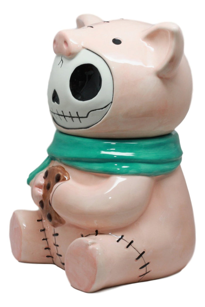 Ebros Gift Ebros Furry Bones Bacon Ceramic Cookie Jar Cute Porky Pig Furrybones Skeleton Container Figurine Collectible Kitchen Hosting Dining Accessory