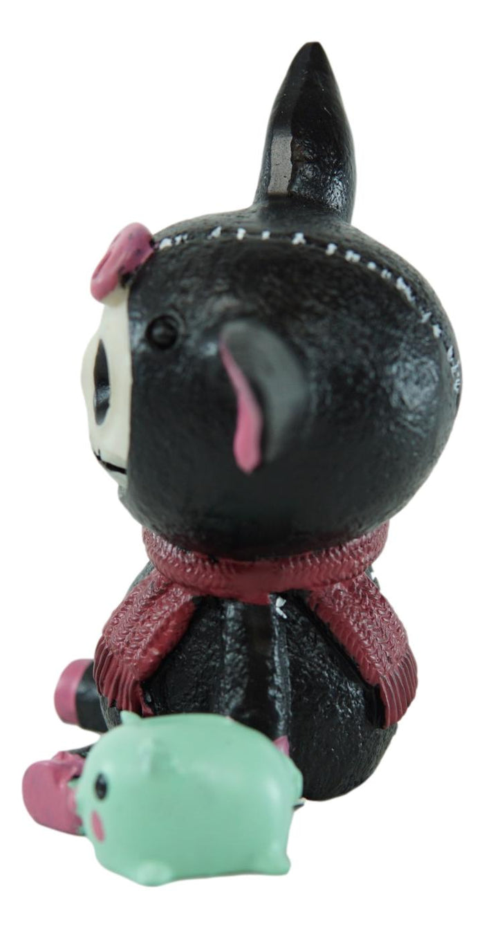Ebros Gift Ebros Furry Bones Black Porky Pig Bacon Skeleton With Sidekick Piggy Figurine
