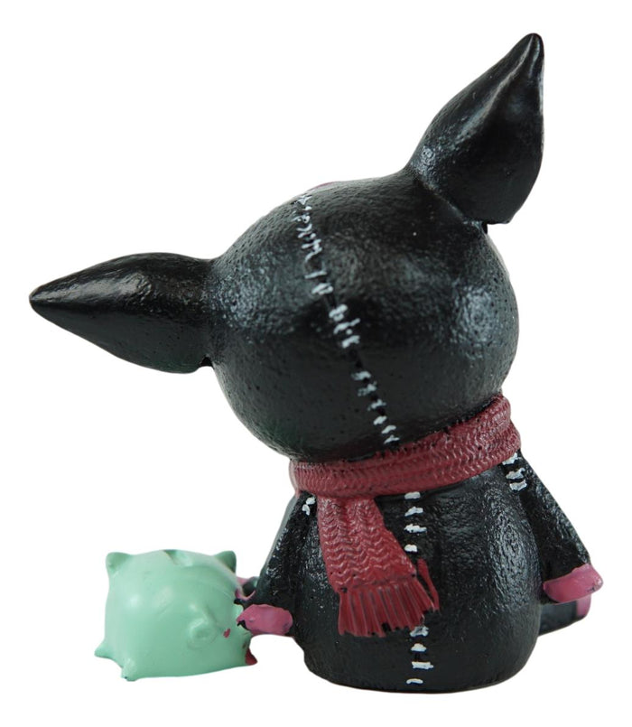 Ebros Gift Ebros Furry Bones Black Porky Pig Bacon Skeleton With Sidekick Piggy Figurine