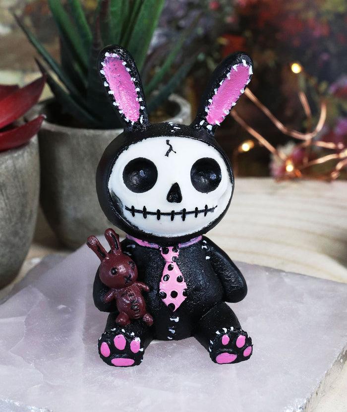 ebros gift Ebros Furry Bones Bun Bun Black Pink Polkadot Tie Bunny Rabbit Skeleton Figurine 3"H