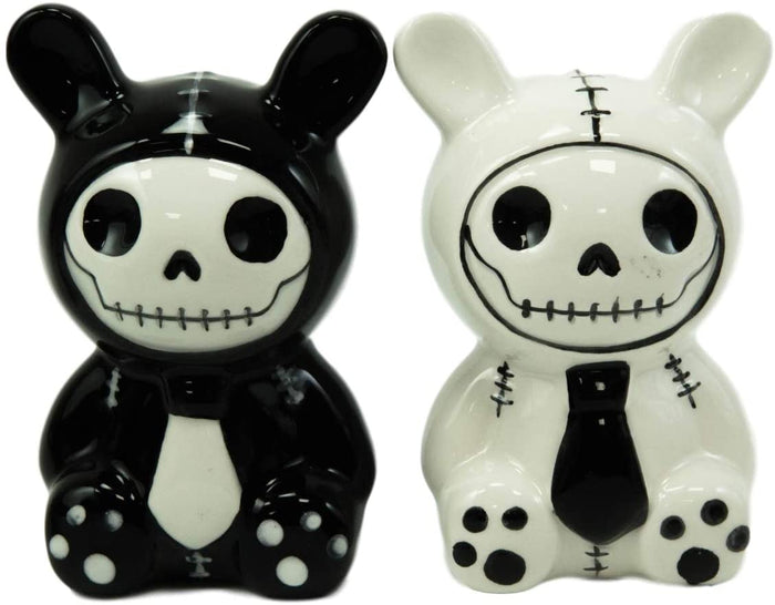 Ebros Gift Ebros Furry Bones Bun Bun Rabbits Salt And Pepper Shakers Ceramic Set 3.5"H