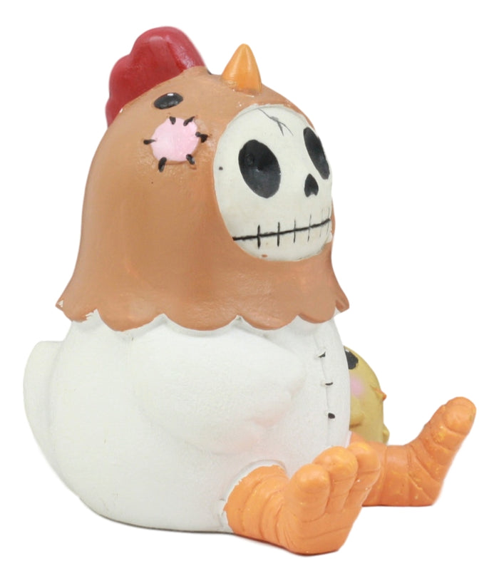 Ebros Gift Ebros Furry Bones Chicken Nugget With Yellow Chick Figurine 3.5" Tall Skeleton