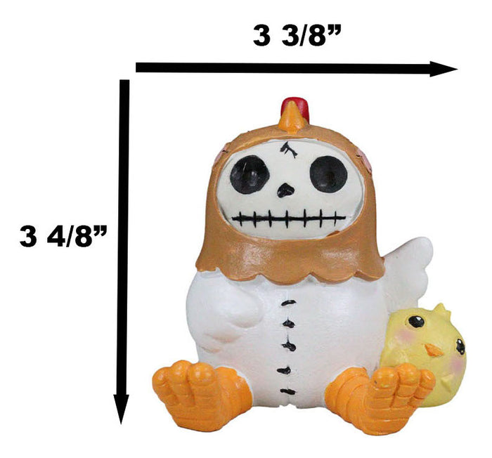 Ebros Gift Ebros Furry Bones Chicken Nugget With Yellow Chick Figurine 3.5" Tall Skeleton
