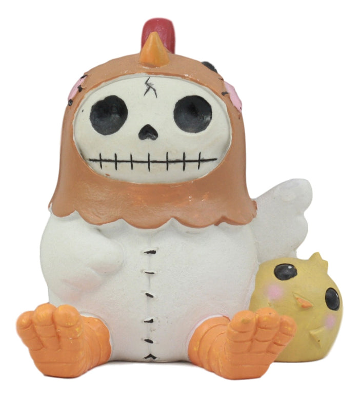 Ebros Gift Ebros Furry Bones Chicken Nugget With Yellow Chick Figurine 3.5" Tall Skeleton