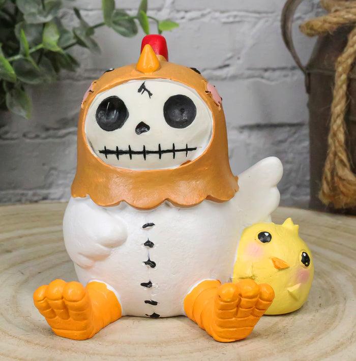 ebros gift Ebros Furry Bones Chicken Nugget with Yellow Chick Figurine 3.5" Tall Skeleton