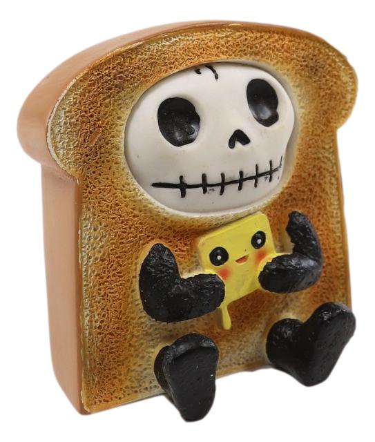Ebros Gift Ebros Furry Bones French Toast Bread Swiss Cheese Breakfast Skeleton Figurine