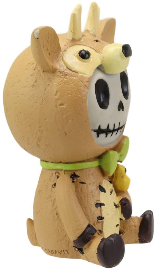 Ebros Gift Ebros Furry Bones John The Reindeer Skeleton Figurine 2.75"H Christmas Furrybone