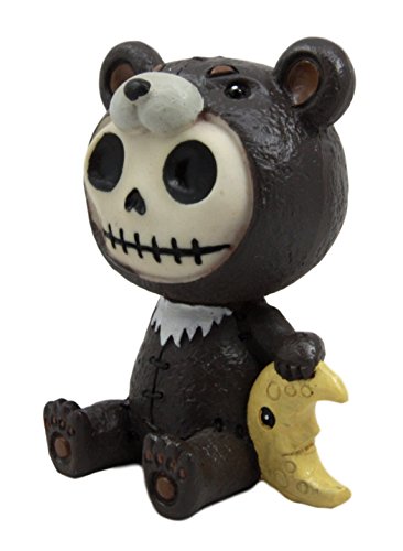 Ebros Gift Ebros Furry Bones Kuma The Black Teddy Bear Costume Skeleton Figurine 3"H