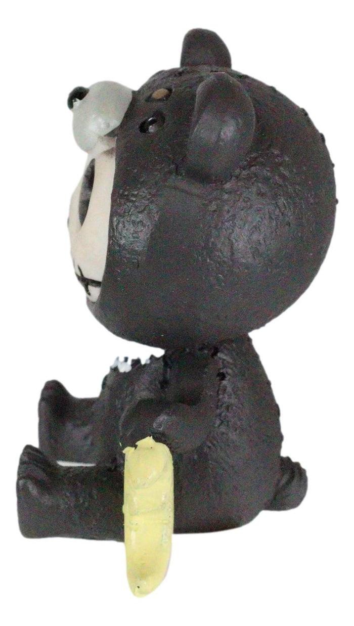 Ebros Gift Ebros Furry Bones Kuma The Black Teddy Bear Costume Skeleton Figurine 3"H