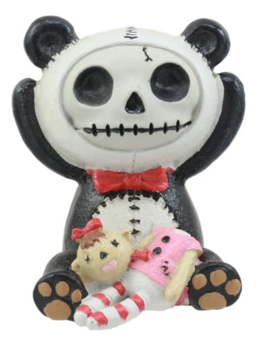 Ebros Gift Ebros Furry Bones Panda Figurine 2.5"H Adorable Voodoo Skeleton Furrybones Pandie