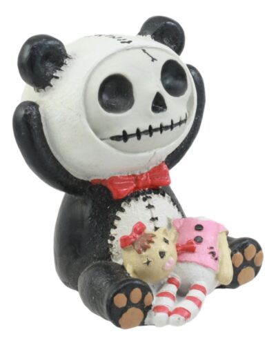 Ebros Gift Ebros Furry Bones Panda Figurine 2.5"H Adorable Voodoo Skeleton Furrybones Pandie