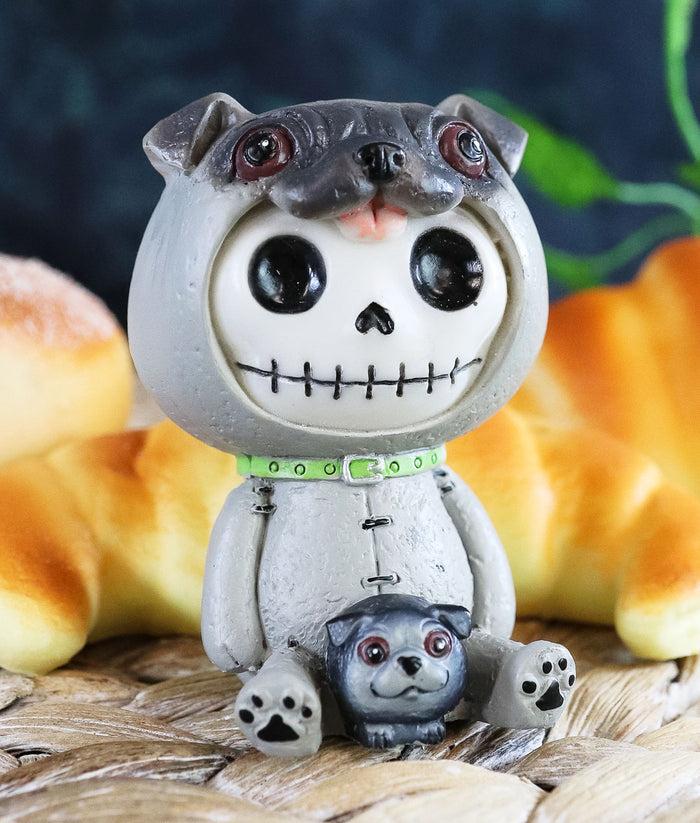 ebros gift Ebros Furry Bones Pugsley Grey Pug Costume Skeleton Monster Sitting Up Figurine