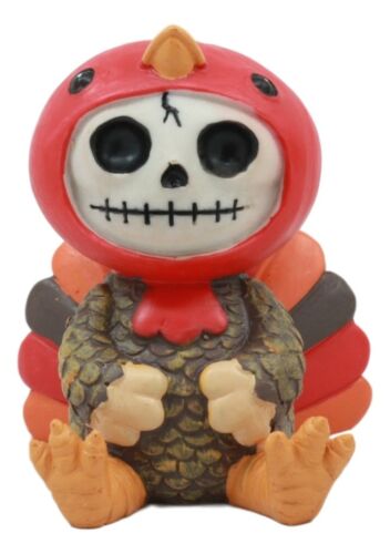 Ebros Gift Ebros Furry Bones Pumpkin The Thanksgiving Turkey Gobbler Skeleton Figurine