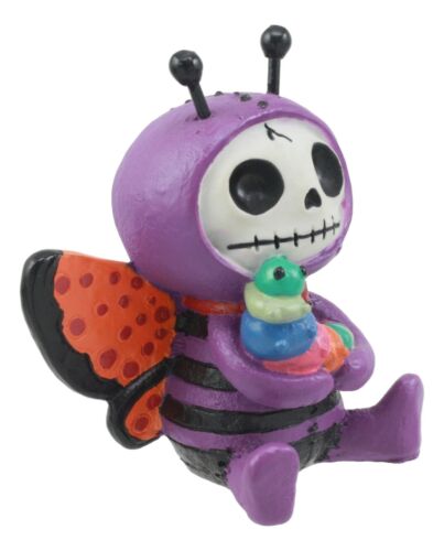 Ebros Gift Ebros Furry Bones Purple Butterfly And Caterpillar Figurine 3"H Furrybones Flutters