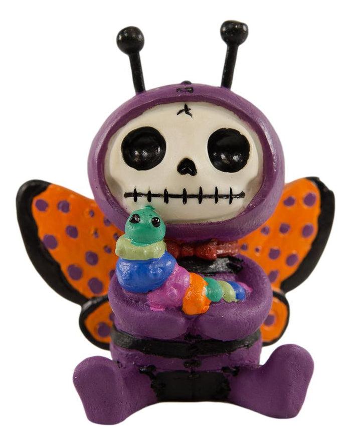 Ebros Gift Ebros Furry Bones Purple Butterfly And Caterpillar Figurine 3"H Furrybones Flutters