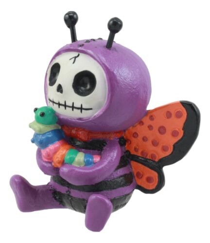 Ebros Gift Ebros Furry Bones Purple Butterfly And Caterpillar Figurine 3"H Furrybones Flutters