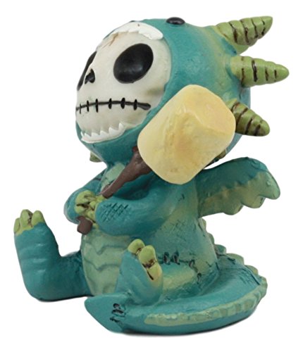 Ebros Gift Ebros Furry Bones Scorchie The Dragon Fury Skeleton Cooking Marshmallow Figurine 2.25" H Furrybones Land Of The Dragons Hooded Skull Monster Collectible Sculpture Decorative Toy