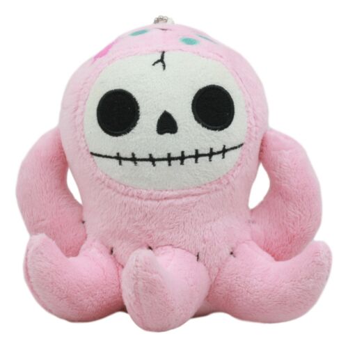Ebros Gift Ebros Furry Bones Skeleton Octopee The Pink Octopus Plush Toy Collectible 5"Tall