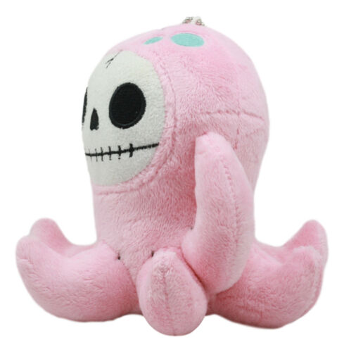 Ebros Gift Ebros Furry Bones Skeleton Octopee The Pink Octopus Plush Toy Collectible 5"Tall