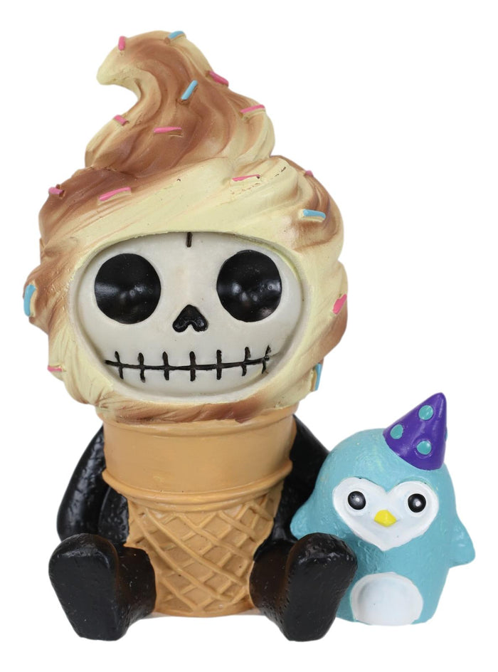 Ebros Gift Ebros Furry Bones Sweet Tooth Ice Cream Swirl On Sugar Cone Skeleton Figurine