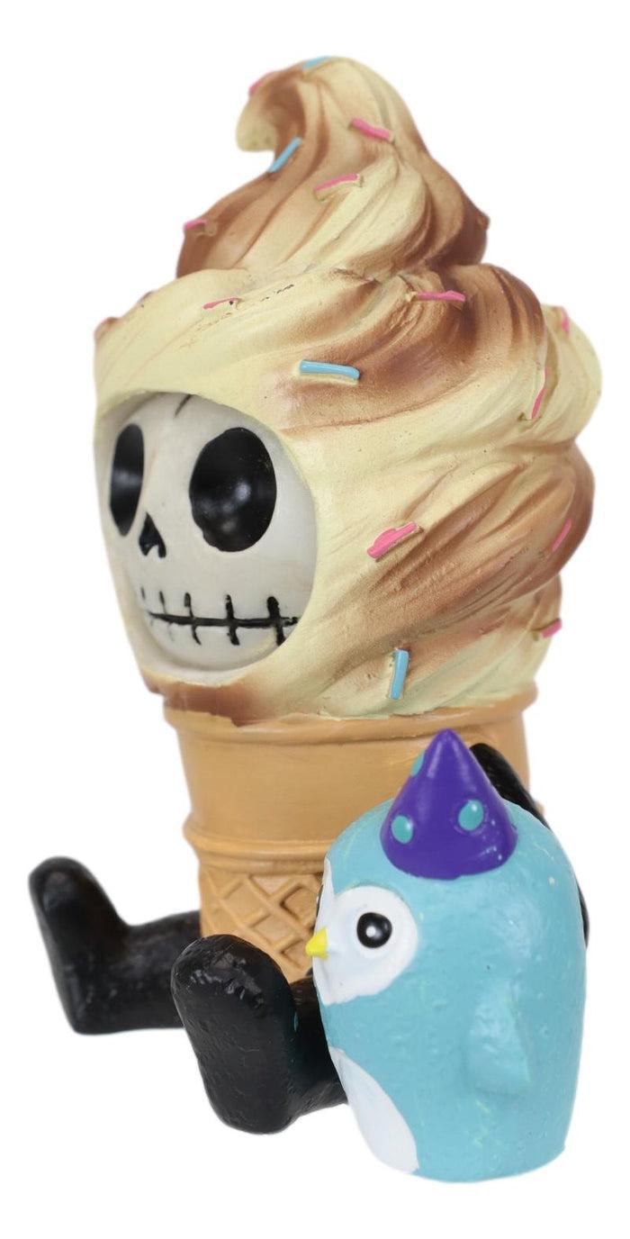 Ebros Gift Ebros Furry Bones Sweet Tooth Ice Cream Swirl On Sugar Cone Skeleton Figurine