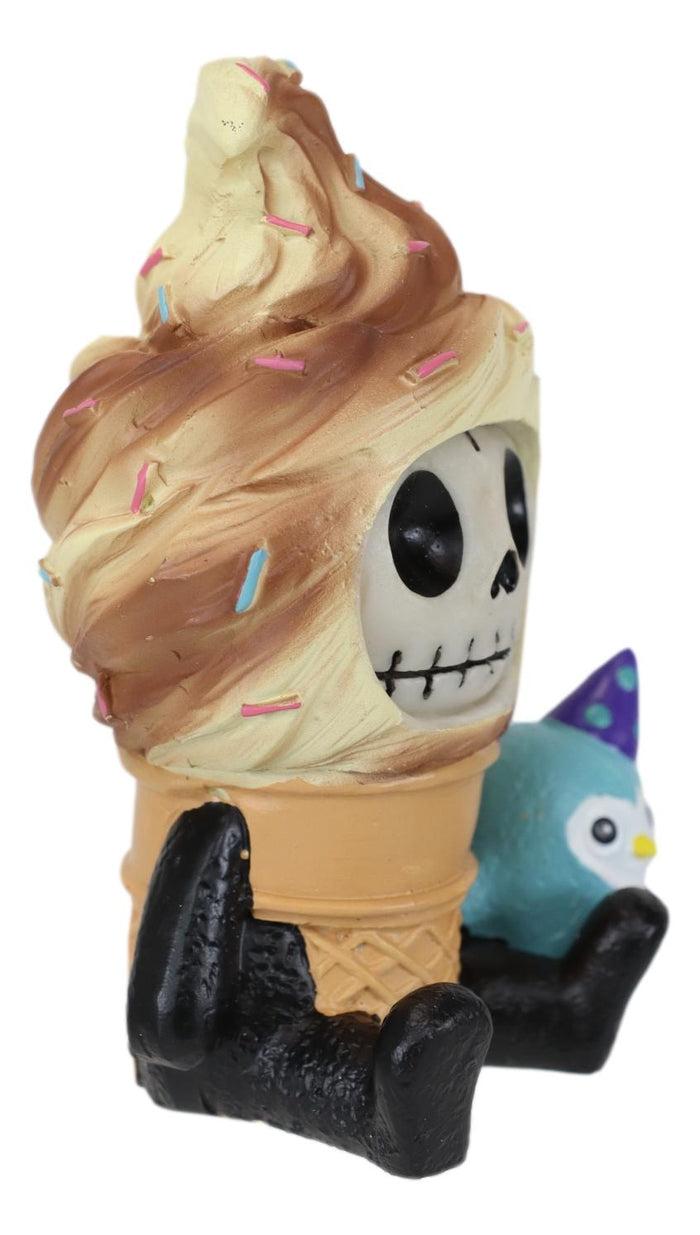Ebros Gift Ebros Furry Bones Sweet Tooth Ice Cream Swirl On Sugar Cone Skeleton Figurine