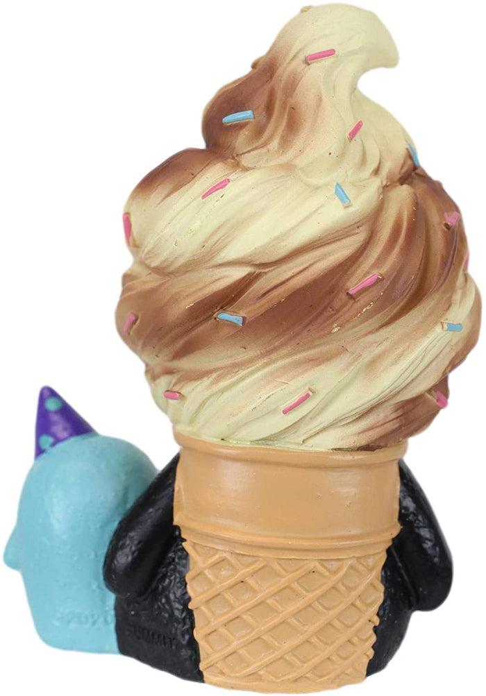 Ebros Gift Ebros Furry Bones Sweet Tooth Ice Cream Swirl On Sugar Cone Skeleton Figurine
