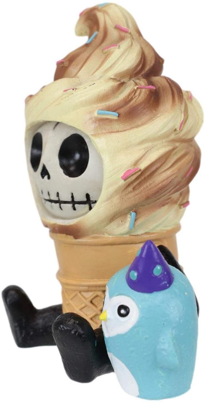 Ebros Gift Ebros Furry Bones Sweet Tooth Ice Cream Swirl On Sugar Cone Skeleton Figurine