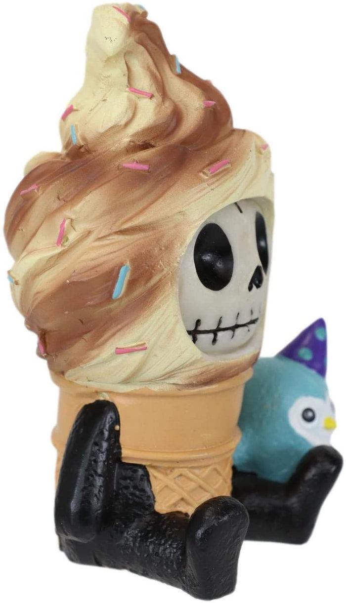 Ebros Gift Ebros Furry Bones Sweet Tooth Ice Cream Swirl On Sugar Cone Skeleton Figurine