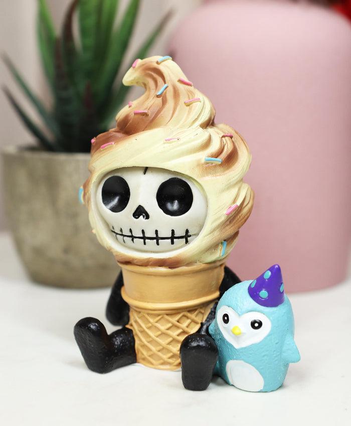 ebros gift Ebros Furry Bones Sweet Tooth Ice Cream Swirl On Sugar Cone Skeleton Figurine