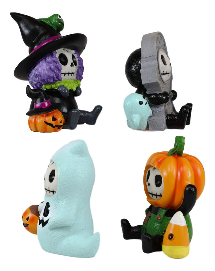 Ebros Gift Ebros FurryBone Halloween Characters Skeleton Limited Edition Figurines Set Of 4
