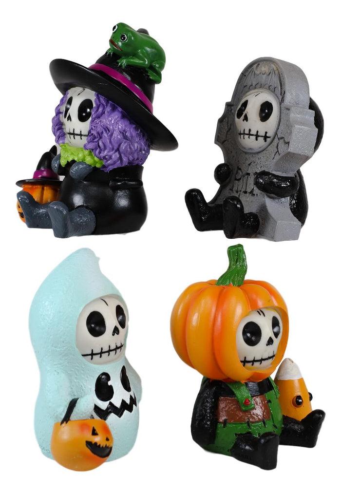 Ebros Gift Ebros FurryBone Halloween Characters Skeleton Limited Edition Figurines Set Of 4