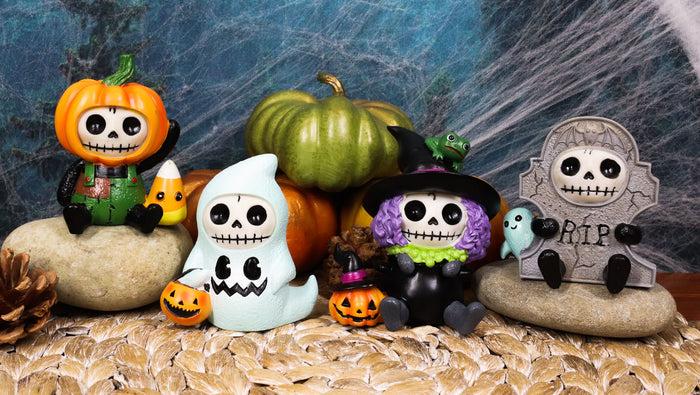 ebros gift Ebros FurryBone Halloween Characters Skeleton Limited Edition Figurines Set Of 4