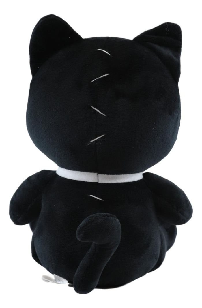 Ebros Gift Ebros FurryBones Black Voodoo Kitten Cat With Bowtie Plush Toy Collectable 10"H