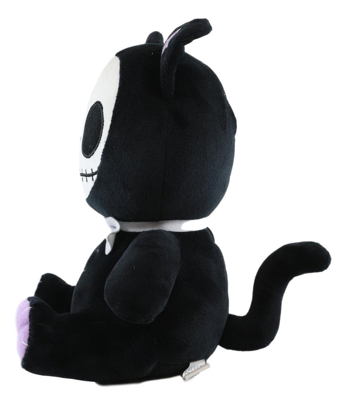 Ebros Gift Ebros FurryBones Black Voodoo Kitten Cat With Bowtie Plush Toy Collectable 10"H