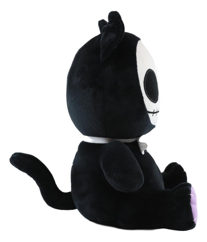 Ebros Gift Ebros FurryBones Black Voodoo Kitten Cat With Bowtie Plush Toy Collectable 10"H