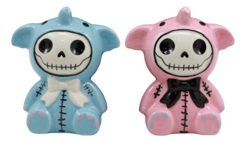 Ebros Gift Ebros Furrybones Elephant Voodoo Skeleton Ceramic Salt And Pepper Shakers Set
