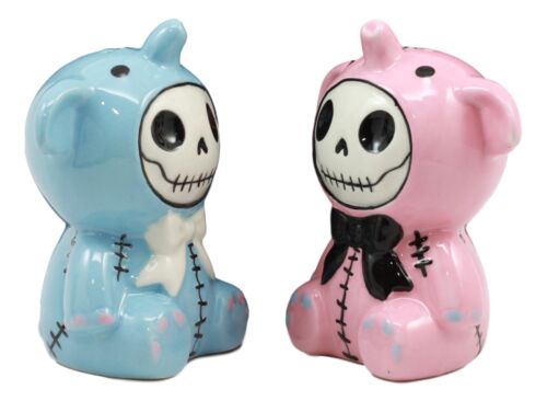 Ebros Gift Ebros Furrybones Elephant Voodoo Skeleton Ceramic Salt And Pepper Shakers Set