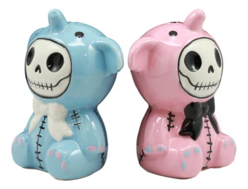 Ebros Gift Ebros Furrybones Elephant Voodoo Skeleton Ceramic Salt And Pepper Shakers Set