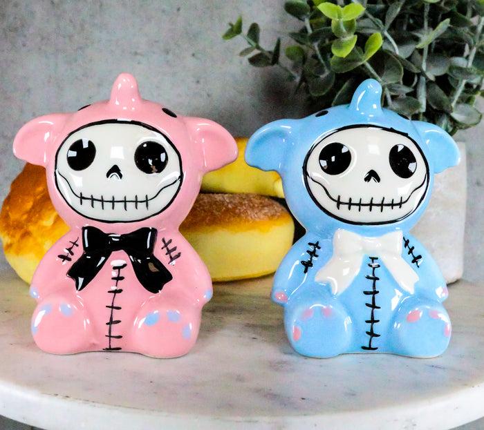 ebros gift Ebros Furrybones Elephant Voodoo Skeleton Ceramic Salt And Pepper Shakers Set