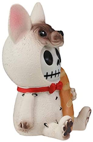 Ebros Gift Ebros Furrybones French Bulldog With Baguette Bread Skeleton Statue Toy Furry Bones